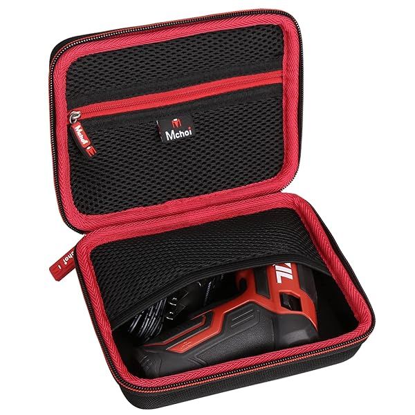Mchoi Hard Case Compatible with SKIL SD561801 Rechargeable 4V Cordless Screwdriver, with Mesh Pocket Fits for Bit, Bit Holder and USB Charging Cable,