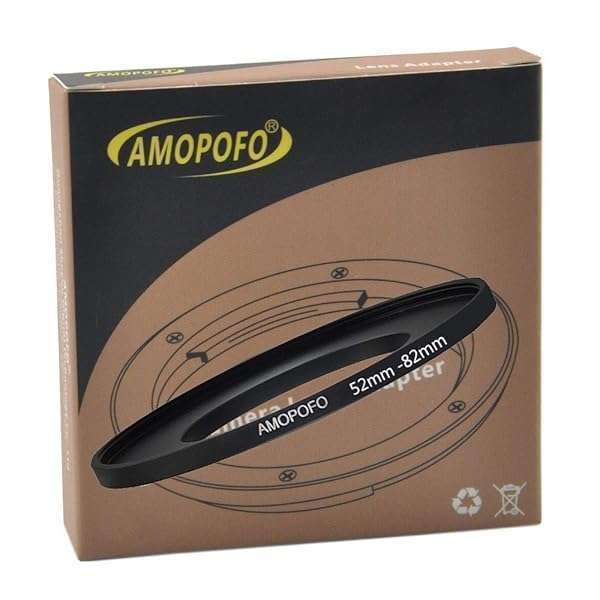 52mm to 82mm Metal Step Up Ring Adapter - CNC Machined Aluminum for Filters, Compatible with All 52mm Lenses