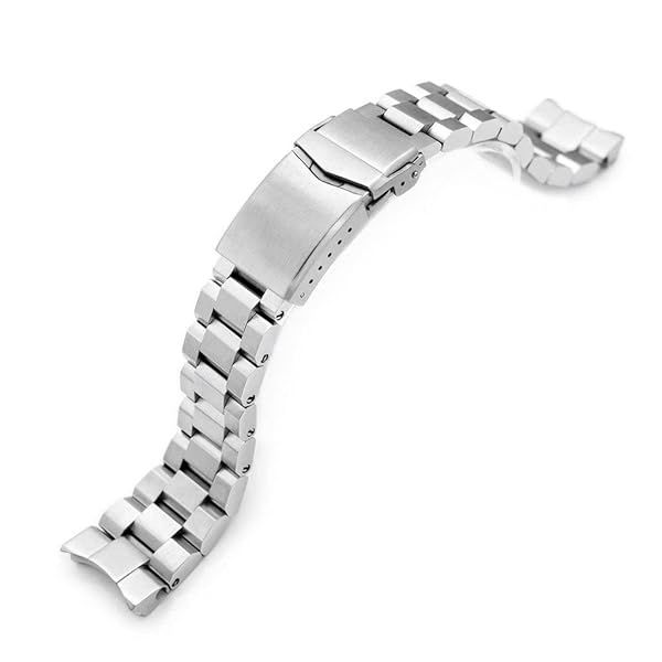 MiLTAT 22mm Hexad Watch Band for Seiko King Samurai SRPE33 SRPE37 SRPF79 - Brushed V-Clasp Style
