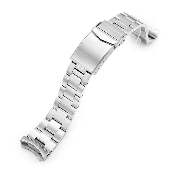 MiLTAT 22mm Super-O Watch Band for Seiko 5 Sports GMT SSK001 SSK003 SBSC003 - V-Clasp Brushed Style