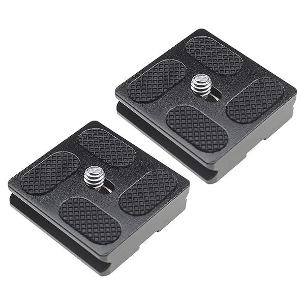 Micro Traders 2Pcs 40mm Quick Release Plates for Camera Camcorder Tripod Ballhead with 1/4 Inch Screw Universal Holder