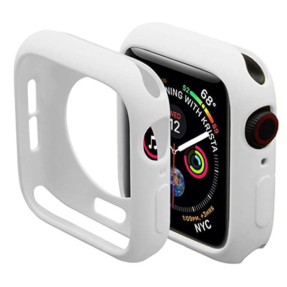 Miimall Slim TPU Bumper Case for Apple Watch 38mm Anti-Scratch Protective Cover for Series 3 and 2 in White