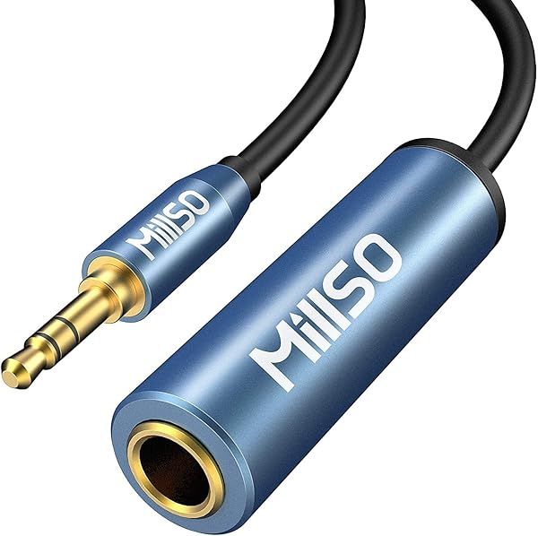 MillSO 1/4 to 3.5mm Headphone Adapter 16 Feet TRS Stereo Audio Jack for Amplifiers Guitar Piano Home Theater Phone Laptop Headphones