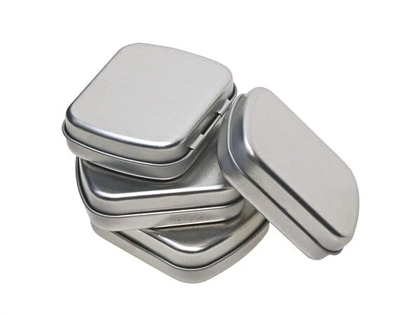 Mini Skater Metal Tin Box - Portable 4Pcs Storage Case for Jewelry, Beads & Nail Art - 2.23x1.76x0.55 Inch