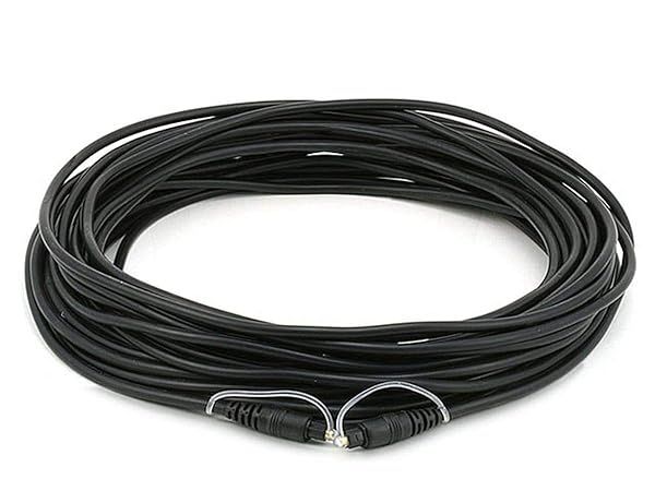 Monoprice 106735 40ft Black S/PDIF Toslink Digital Optical Audio Cable for High Quality Sound