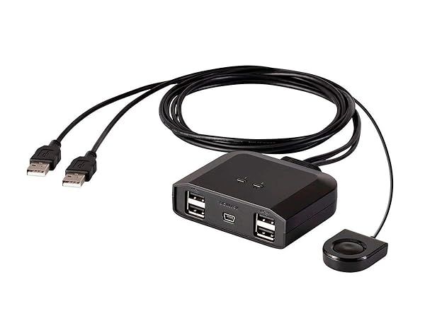 Monoprice 2x4 USB 2.0 Peripheral Sharing Switch for 2 Computers to Share 4 USB Devices