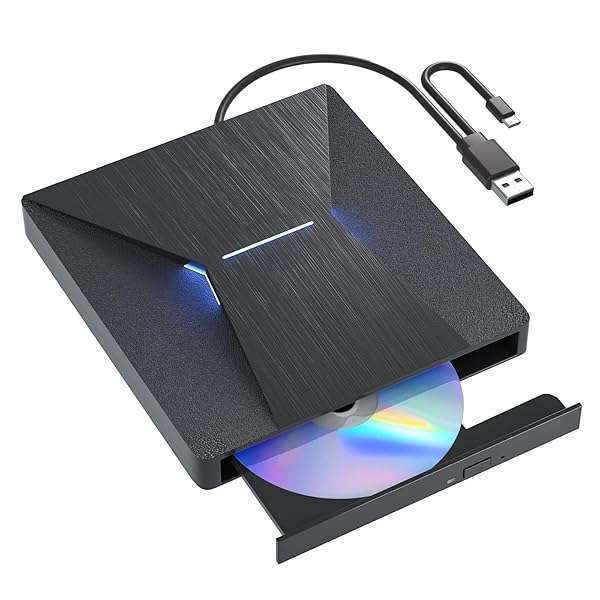 Buy MthsTec USB 3.0 & Type-C Blu-ray CD/DVD Burner - Slim Optical Drive for Windows & MacBook