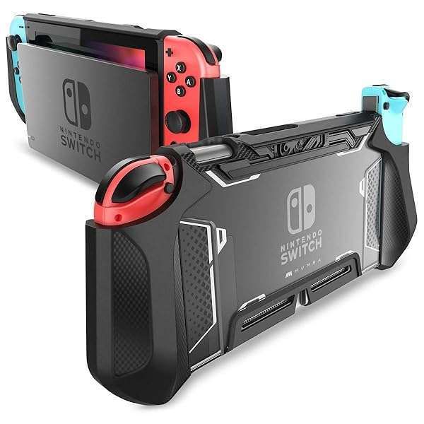 Robust Black TPU Handle Case for Nintendo Switch - Blade Series Protective Cover for Console & Joy-Con