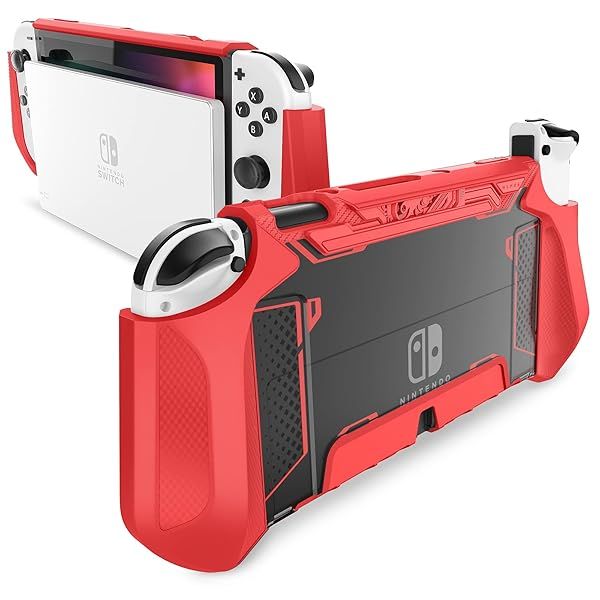 Shop Mumba Dockable Case for Nintendo Switch OLED 2021 - Blade Series TPU Grip Cover (Red) for Ultimate Protection