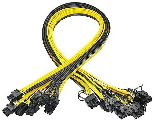 Mustpoint 12x 6 Pin PCI-E to 8 Pin Male to Male GPU Power Cable 50cm for Enhanced Performance