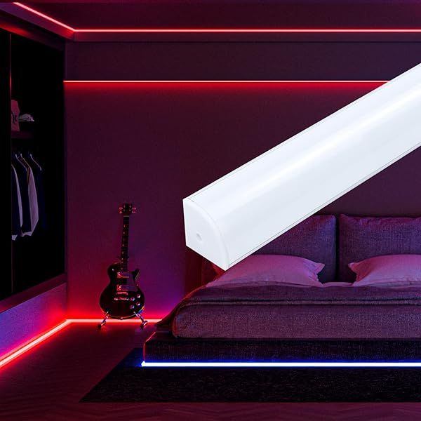 Muzata 10Pack 3.3FT V Shape LED Channel with Milky White Cover - 30x30MM Silver LED Diffuser for Strip Lights