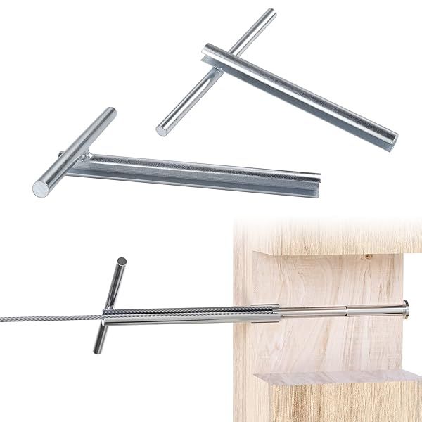 Muzata 2 Pack Upgraded Custom Socket Wrench for 1/8 Inch Invisible Cable Railing Kit Hardware Hidden Tensioner for Cable Railing System