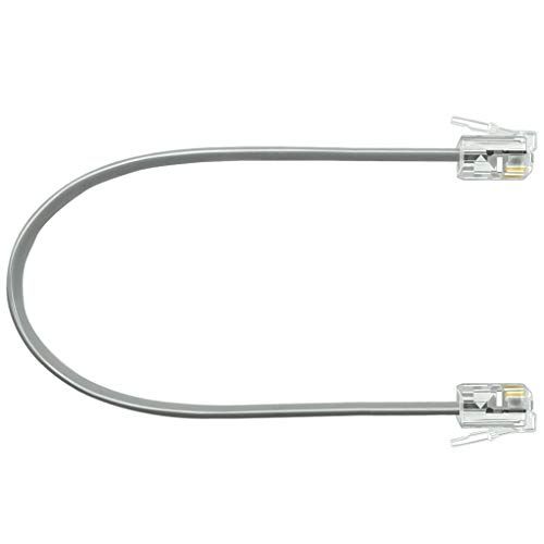 NECABLES 8-Inch Short Phone Cord RJ11 6P4C Male to Male for Landline - Perfect Short Telephone Line Solution