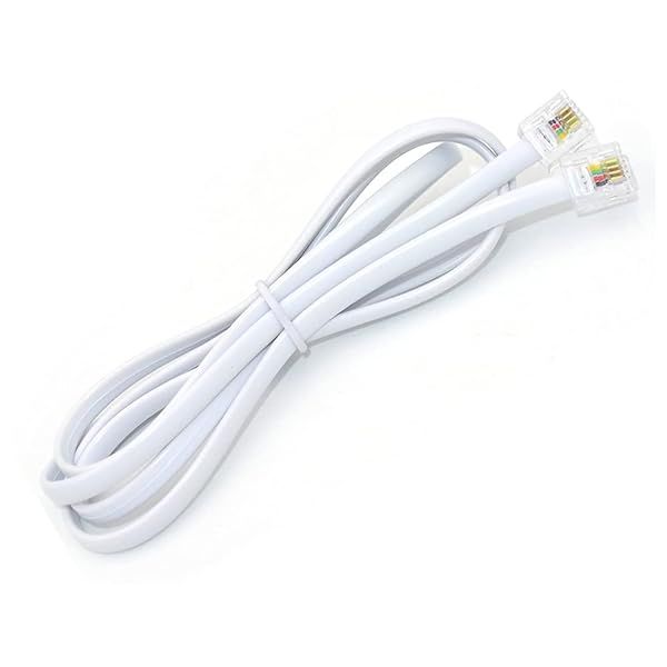 NEORTX 5ft RJ11 to RJ11 Cable Male to Male Telephone Line Extension Cord for Landline and Fax Machine White