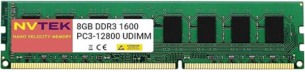 NVTEK 8GB DDR3 1600 PC3 12800 Non ECC UDIMM Desktop RAM Memory Upgrade for Enhanced Performance