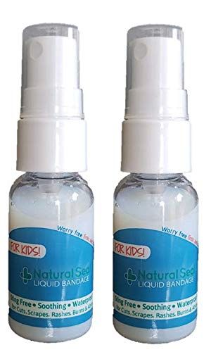 Natural Seal Spray on Bandage for Kids and Babies 2 Pack Soothing Sting Free Skin and Wound Care for Sensitive Skin Woman Owned Business