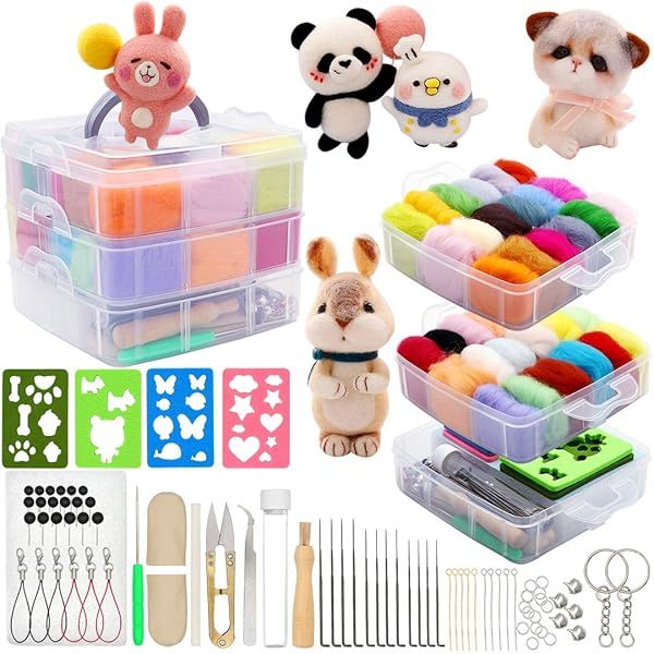 Ultimate 109-Piece Needle Felting Kit: 36 Colors Wool Roving & Complete Tools for DIY Animal Crafts & Home Decor