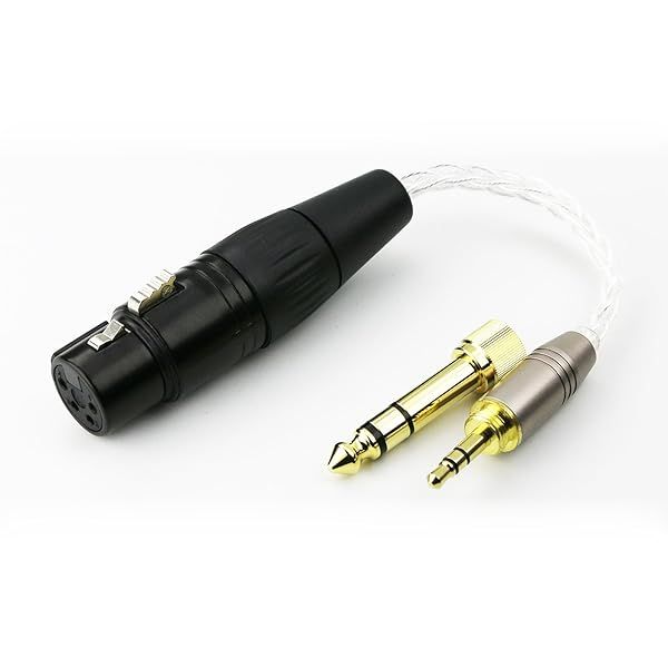 NewFantasia 3.5mm TRS Male to 6.3mm Adapter for 4-pin XLR Balanced Female Headphone Audio Cable
