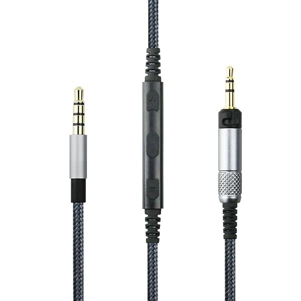 NewFantasia Audio Cable for Sennheiser HD598 HD518 HD599 Headphones with Remote Volume Mic Compatible with iPhone 4.3FT
