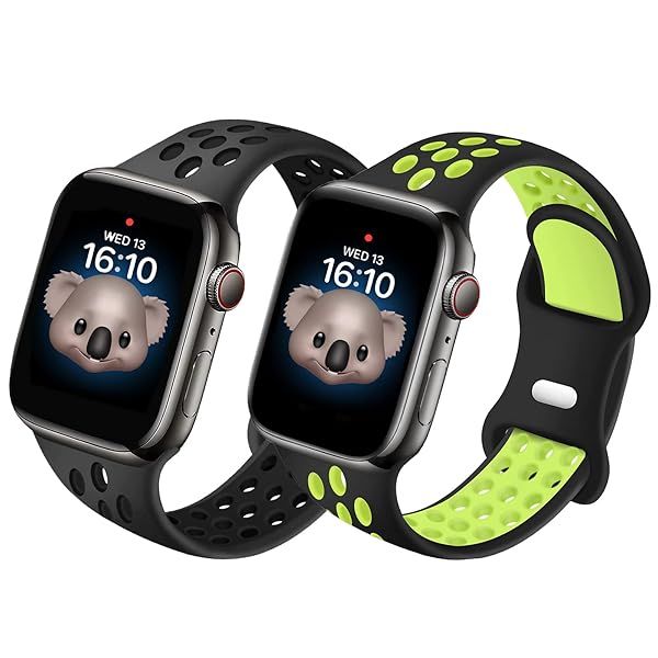NewJourney Compatible with Kids Apple Watch Band 38mm 40mm 41mm and 42mm 44mm 45mm for Boys Girls,45mm, Black Green+DeepGrey Black)