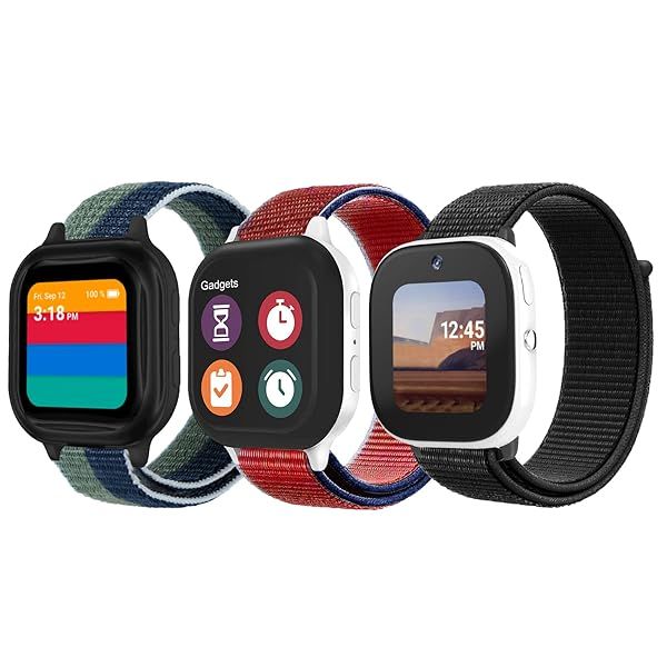 NewJourney Kids Nylon Bands Compatible with Bark Watch, Breathable HookandLoop Band for Boys Girls