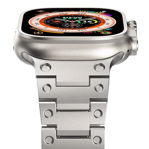 NewWays Metal Band Compatible with Apple Watch Band Ultra 49mm Series 8 45mm 44mm 42mm Series7 SE 6 5 4 3 iWatch Stainless Steel Link Bands,