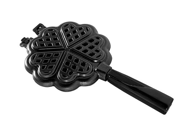 Nordic Ware Sweetheart Waffler Cast Aluminium Mini Waffle Maker Heart Shaped Black with Five 3.5 Inch Cavities