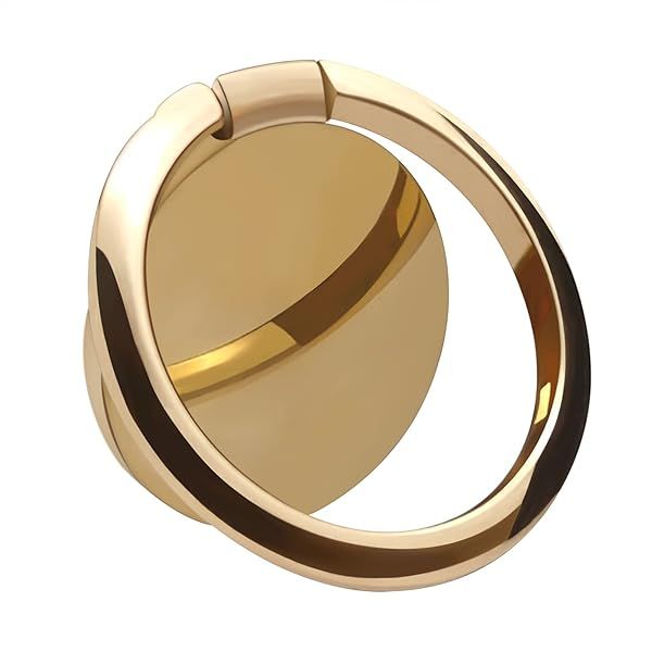 OBHEI Metal Cell Phone Ring Holder Finger Ring Stand, 360 Degree Rotation Ring Kickstand Grip Holder for Magnetic Car Mount, Gold