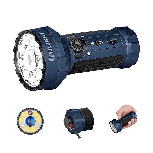 OLIGHT Marauder Mini 7,000 Lumens Bright Flashlight with 600 Meters Beam Distance, Powerful RGB Lights, Magnetic Rechargeable for Outdoors Work,