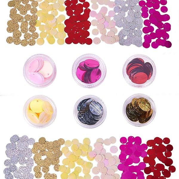 OLYCRAFT 6 Boxes 12mm Metallic Flat Round Sequins for Jewelry, Crafts & Embroidery - 6 Vibrant Colors