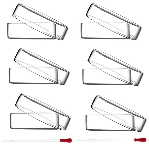 OLYCRAFT 6PCS High Borosilicate Glass Petri Dishes with Lid 60mm for Laboratory and School Science Projects