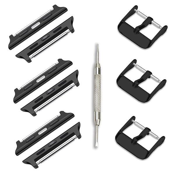ONELANKS Apple Watch Adapter Connector Kit 38mm 40mm 41mm Metal Buckle Clip for iWatch Strap 3 Pack