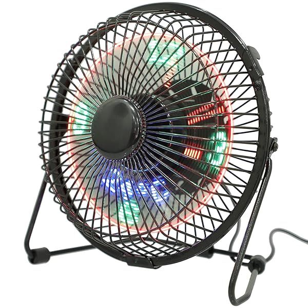 OSALADI Mini USB LED Clock Cooling Fan: Portable Metal Calendar & Temperature Display for Home & Office
