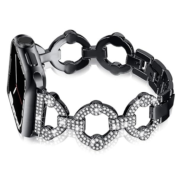 OULUCCI Bling Bands Compatible With Apple Watch Band Series 11 10 9 8 7 6 5 4 3 2 1 38mm 40mm 42mm 44mm 45mm 46mm Diamond Jewelry Metal O-Shape