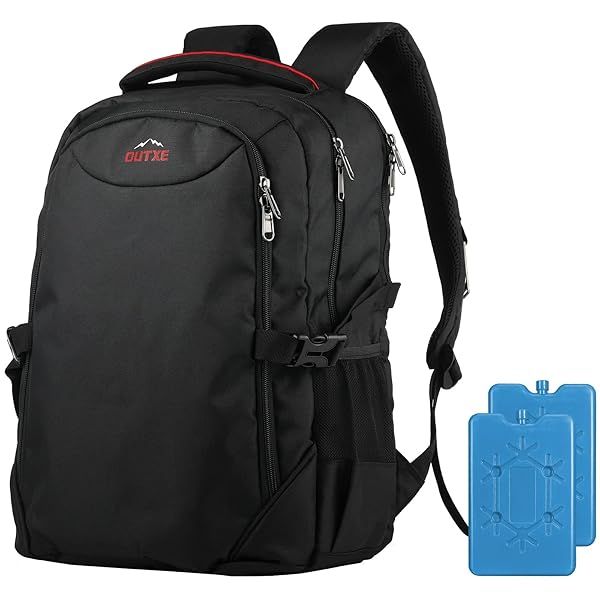 OUTXE Insulated Cooler Backpack 22L for 15 Inch Laptops Black Perfect for Lunch and Outdoor Activities