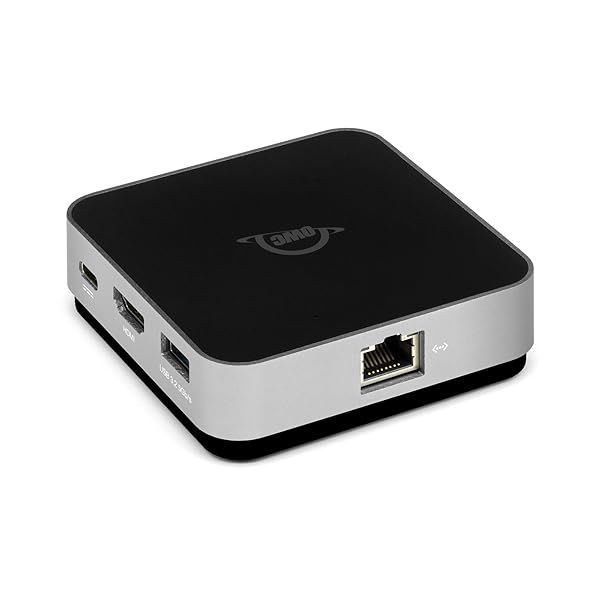 OWC USB-C Travel Dock E: 6-Port Hub with 100W Pass-Through, 4K HDMI, USB 3.2, SD Card & Gigabit Ethernet for Thunderbolt Devices