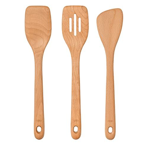 OXO 3 Piece Good Grips Wooden Turner Set - Durable & Versatile Kitchen Utensils for Cooking