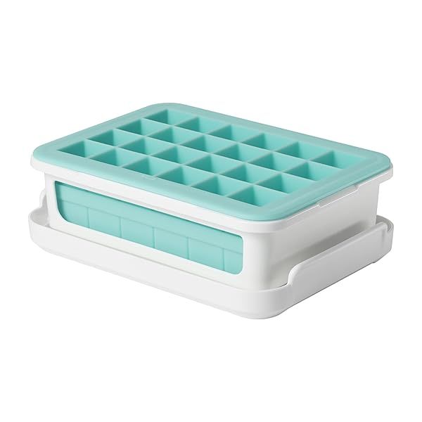 OXO Good Grips Silicone Ice Cube Tray for Cocktails - Perfect Small Cubes with Lid