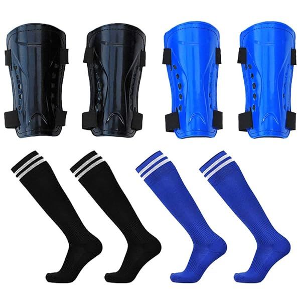 Odowalker Kids Soccer Shin Guards & Socks - Breathable Protective Gear for Ages 5-15