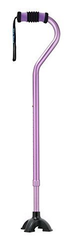 Purple Offset Quad Cane for Enhanced Stability and Support