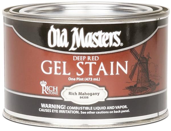 Old Masters 84308 Gel Stain Pint - Rich Mahogany for Stunning Wood Finishes