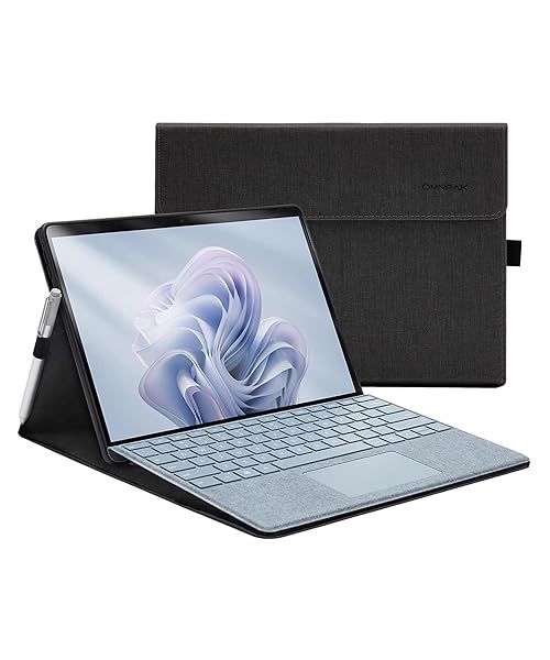 Omnpak Lightweight Protective Case for Microsoft Surface Pro 11 10 9 Multiple Angle Stylus Holder Compatible with Type Cover Keyboard