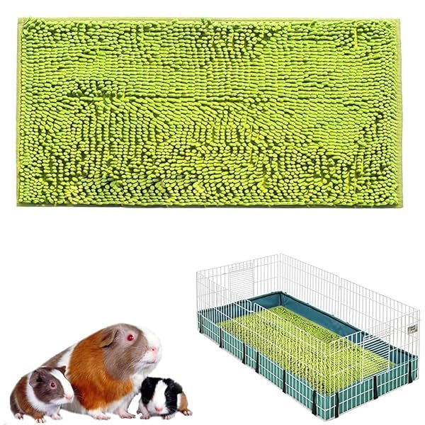 Oncpcare 47x24 Guinea Pig Cage Liner Fleece Bed Pad for Rabbits Hedgehogs and Small Pets Green