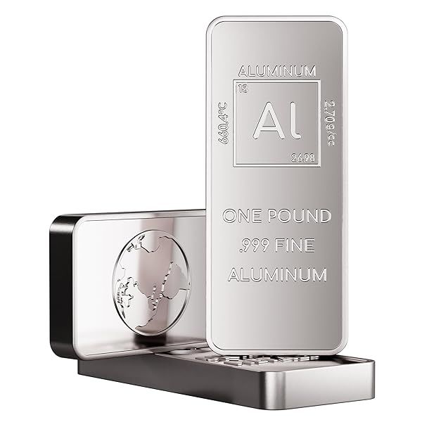 1 lb Aluminum Bullion Bar Paperweight | .999 Pure Element Design | Made in USA by Unique Metals