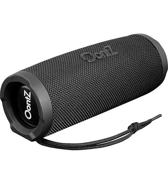 OontZ Cylinder Bluetooth Speaker: 100FT Range, IPX7 Waterproof, 15H Playtime - Black