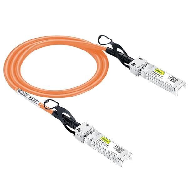 Orange 10G SFP+ DAC Cable Twinax for Cisco Ubiquiti D-Link Supermicro Netgear Mikrotik Fortinet 0.5 Meter 1.6ft