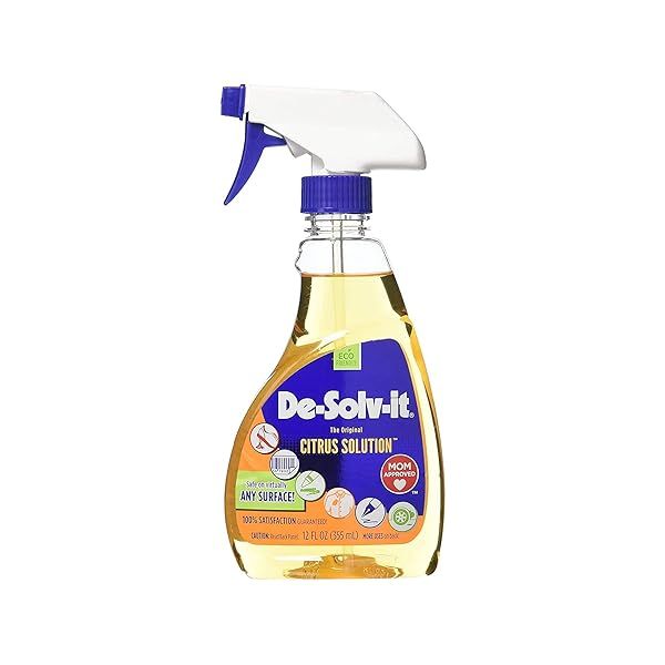 Orange-Sol De-Solv-It Citrus Solution: Powerful Odor & Stain Remover for Cloth, Wood, Glass - 12 oz