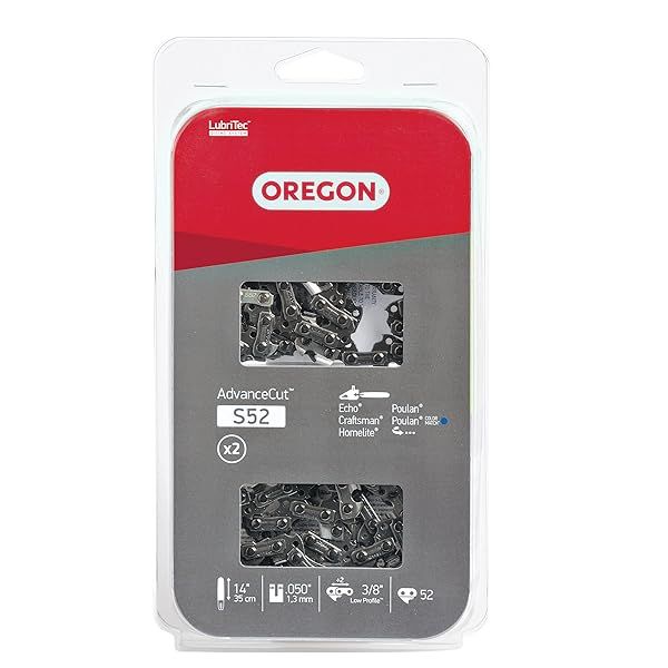 Oregon S52T 2-Pack 14-Inch Chainsaw Chain for Craftsman, Echo, Homelite & Poulan - Durable & Reliable