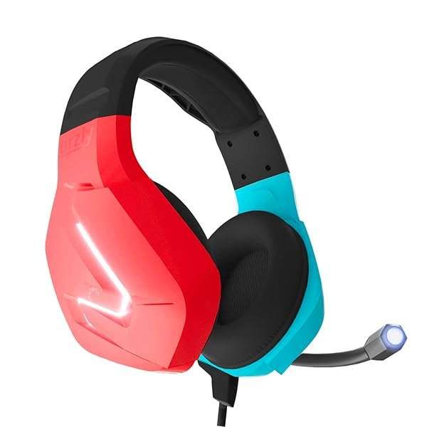 Orzly Hornet RXH-20 Gaming Headset for Nintendo Switch OLED & Lite - Color Match, LED Mic & Remote