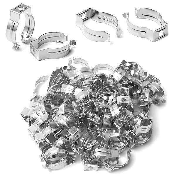 OTHMRO 100-Pack T8 U Clips Holder Bracket for LED Bulbs - Stainless Steel Mounting Accessories to Prevent Sagging
